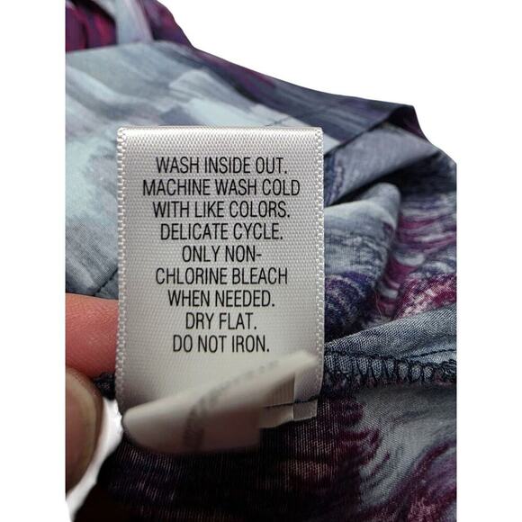 Simply Vera Vera Wang Watercolor Print Sleeveless Dress S Multicolor Cotton Blen - Picture 3 of 10